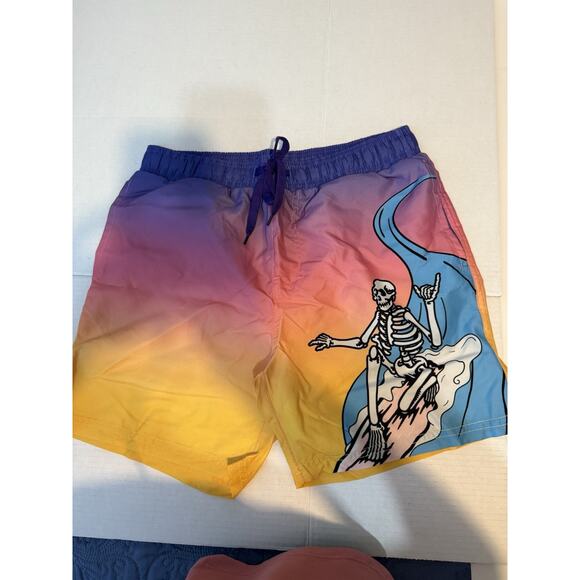 Chemistry Colorful Skeleton Swim Trunks SPF 50 - Size M (NWT) - Picture 1 of 8